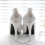 White Round Toe Stiletto Fashion High-Heeled Shoes